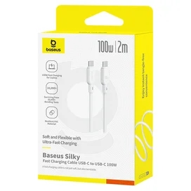 Кабель Baseus, USB-C->C SY 100W 2m, White (BAS-P1037770421301) фото #4