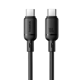 Кабель Baseus, USB-C->C SY 100W 1m, Black (BAS-P1037770411300) фото