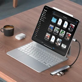 Мульти-портты адаптер Satechi Slim 6, сұр фото #4