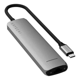 Мульти-портты адаптер Satechi Slim 7, қою сұр фото #1