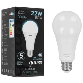 Светодиодная лампа Gauss A70 22W 2000lm 4100K E27 LED нейтральный фото