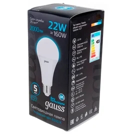 Светодиодная лампа Gauss A70 22W 2000lm 6500K E27 LED холодный фото #2