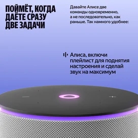 Умная колонка Яндекс Станция Мини 3 Про, Серый (YNDX-00059) фото #4