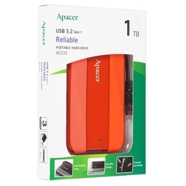 Внешний HDD 1TB 2.5" Apacer USB 3.2  Красный (AP1TBAC533R-1) фото #2