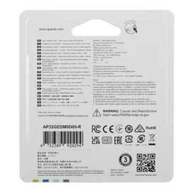 MicroSDHC 32GB Apacer Class 10 жад картасы + SD адаптері (AP32GEDM0D05-R) фото #1