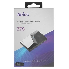 Внешний SSD 120GB Netac Z7S USB 3.2 Gen2 Type C Black (NT01Z7S-120G-32BK) фото #3