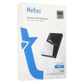Внешний SSD 960GB Netac Z7S USB 3.2 Gen2 Type C Black (NT01Z7S-960G-32BK) фото #3