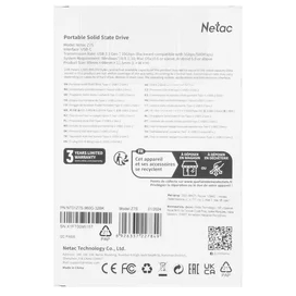 Внешний SSD 960GB Netac Z7S USB 3.2 Gen2 Type C Black (NT01Z7S-960G-32BK) фото #4