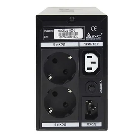 SVC ҮҚК, 500VA/300W, AVR:165-275В, 2Schuko, Black (V-500-L) фото #2